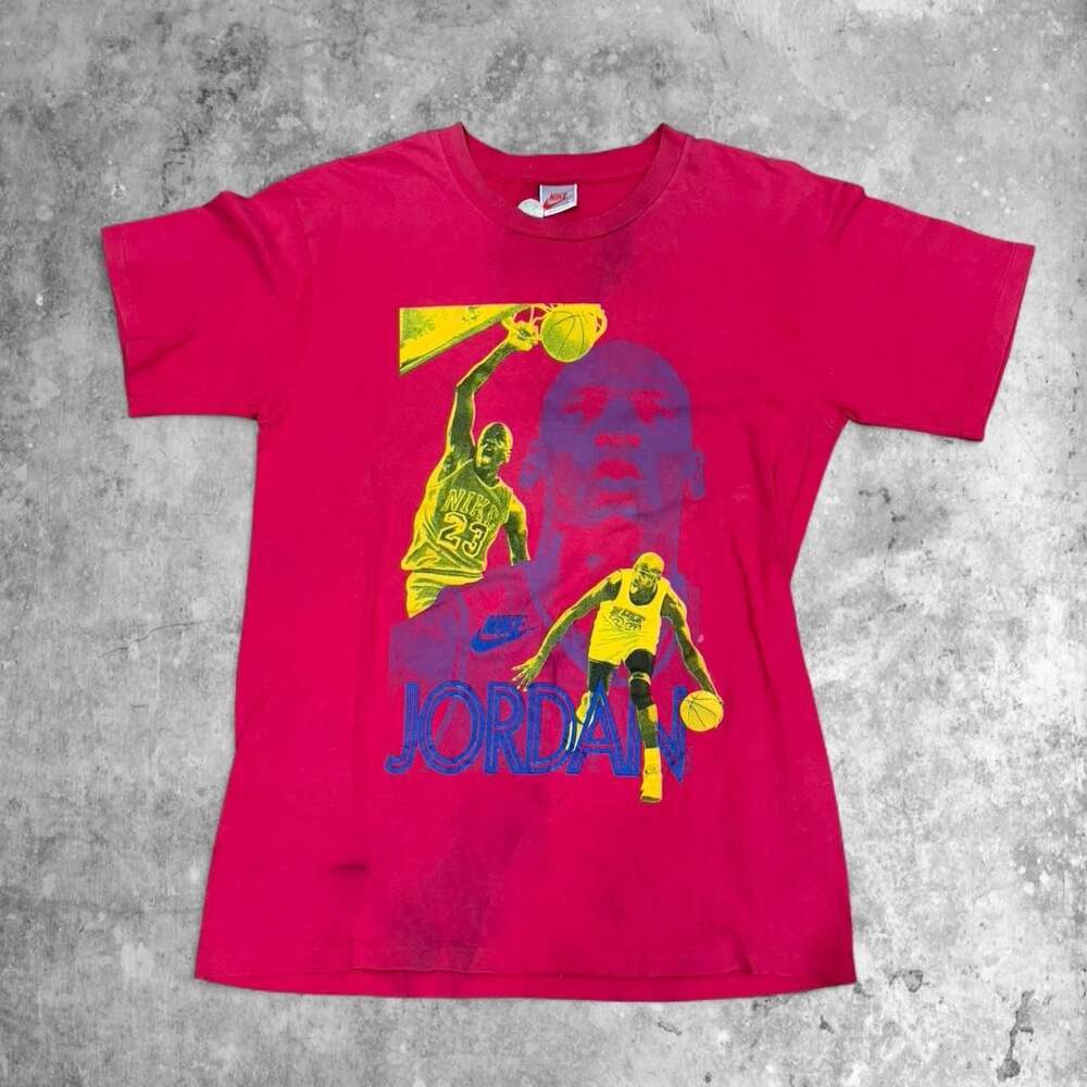 Vintage 80s Nike Michael Jordan Basketball T-Shirt Red